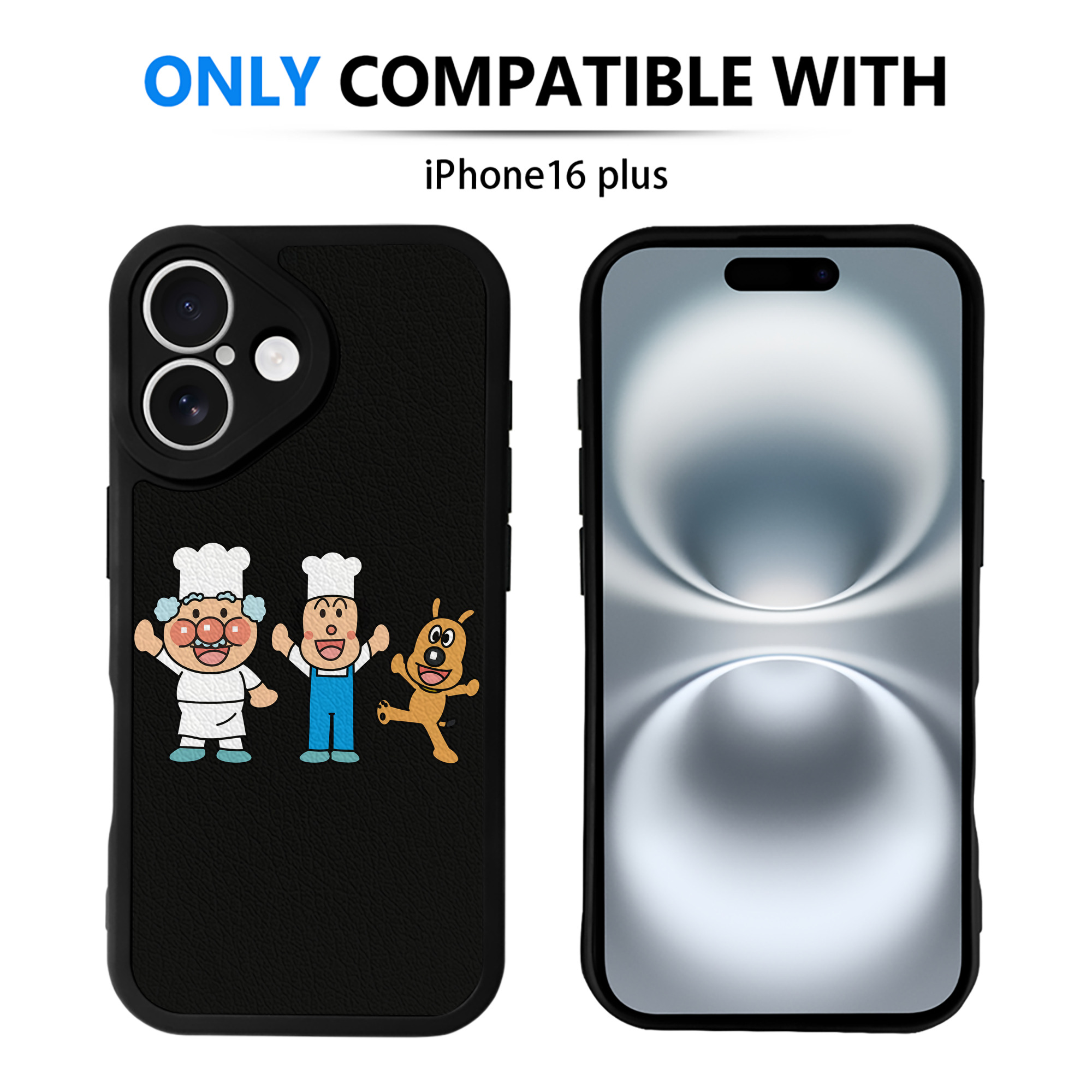 （画像用） アンパンマン Anpanman 【iPhone 16シリーズ対応】シリコンスマホケース（レザー調） 材質：シリコン